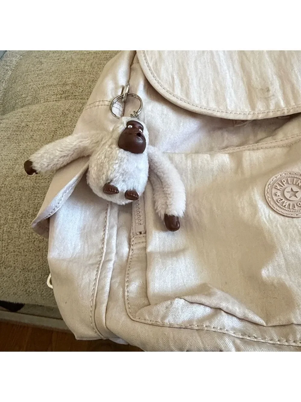 Kipling City Pack S Light Pink Nylon Backpack Monkey Charm